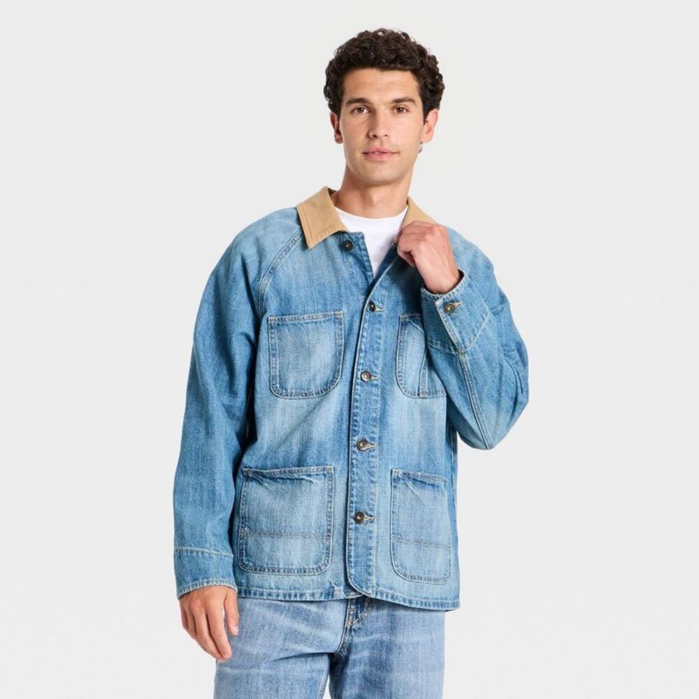Men's Denim Chore Jacket - Goodfellow & Co Medium Indigo M